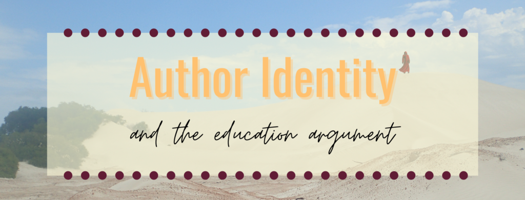 Author identity and the education argument banner
