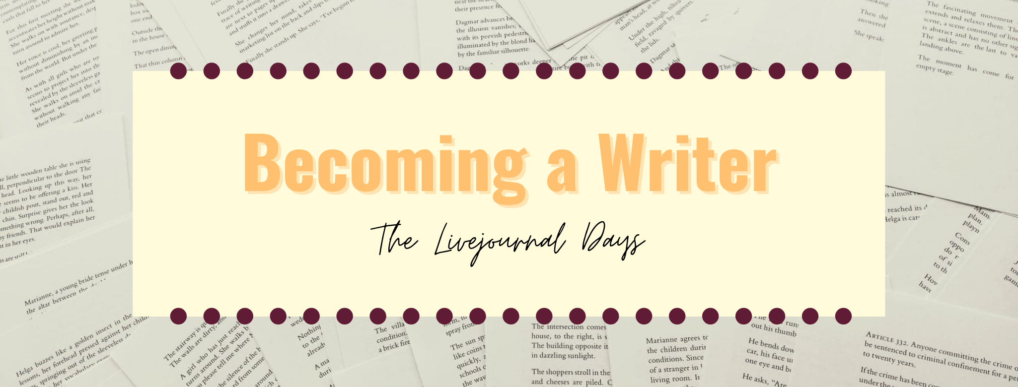 Becoming a writer banner