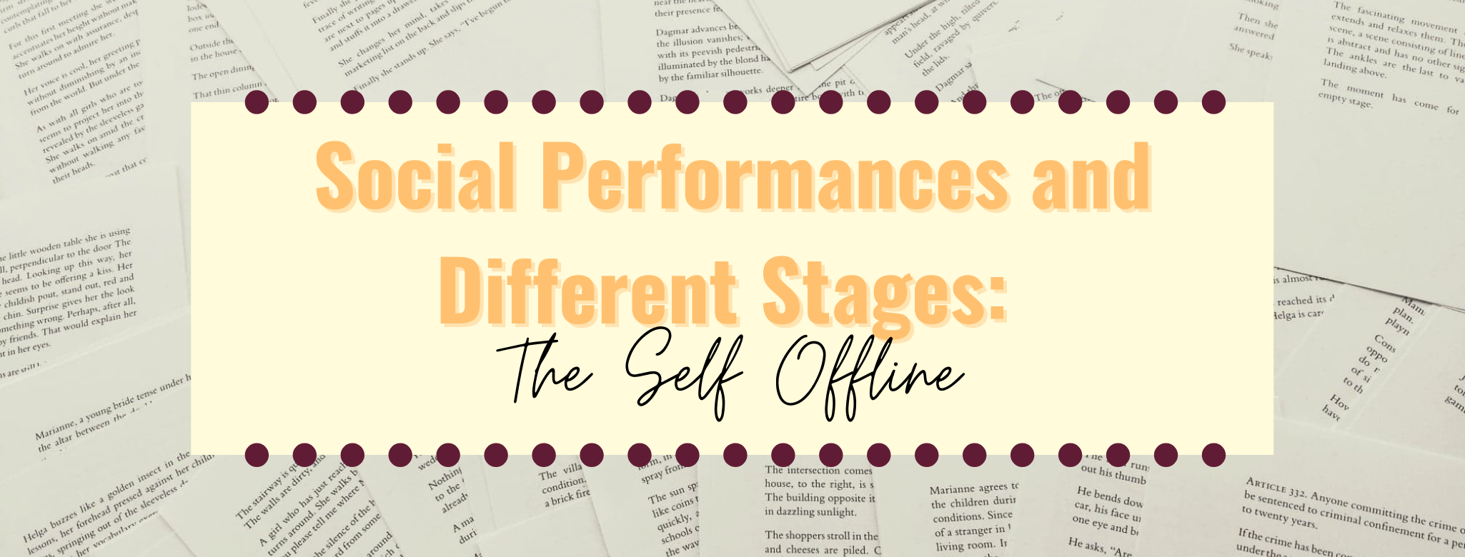 Social Performances and Different Stages 1 Banner